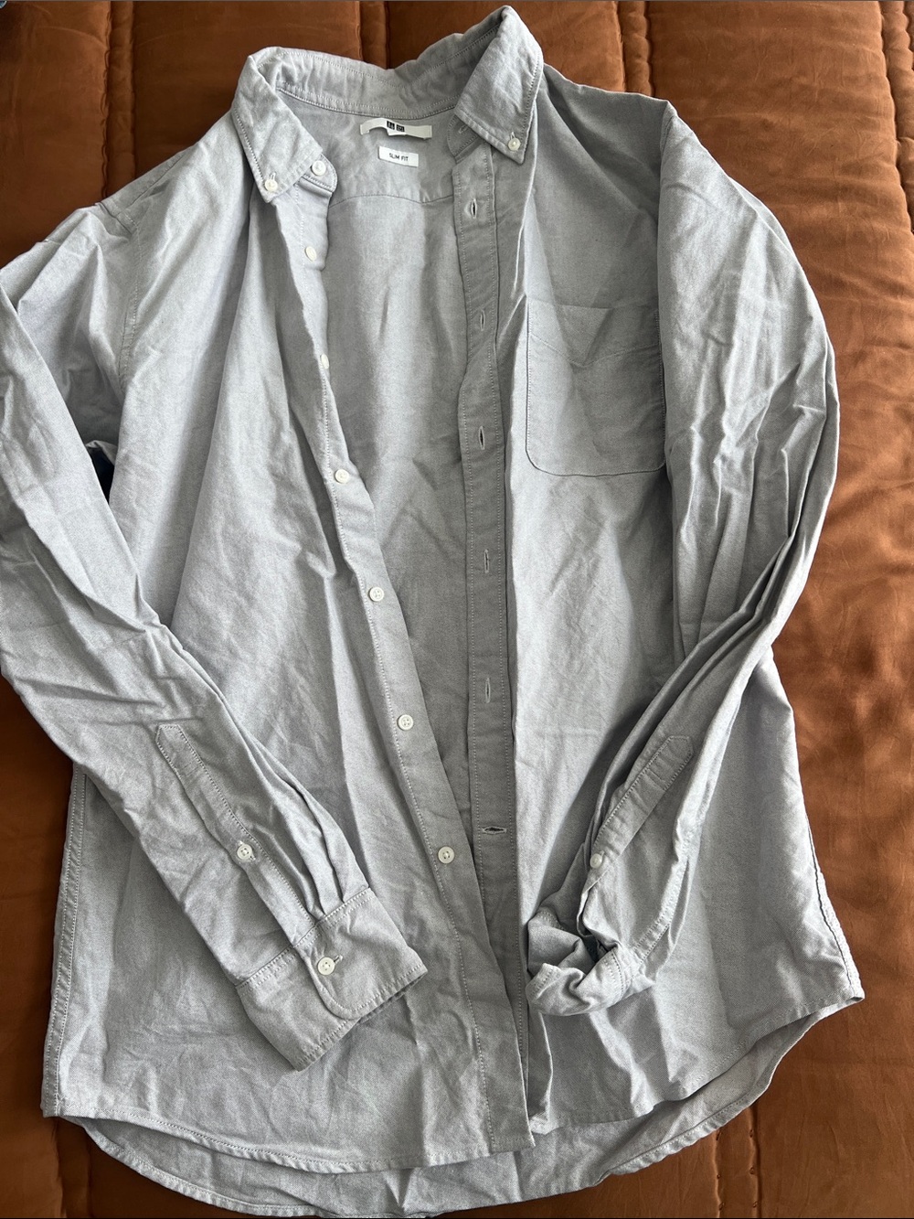 Uniqlo Light Gray Men's Oxford Button-Down Shirt